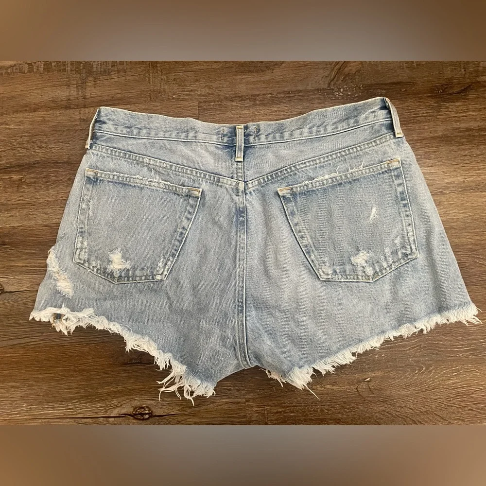 Agolde Shorts Women's 32 Blue Distressed Daisy Dukes Jorts Jean Denim Boho - Picture 3 of 7